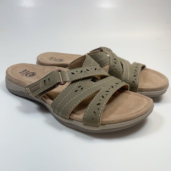 Earth Origins Womens 9 Shantel Slide Brown Suede Leather Shoes